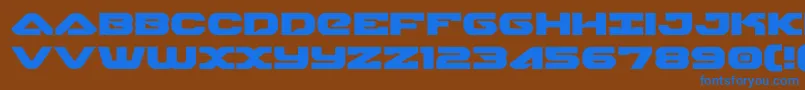skyhawkexpand Font – Blue Fonts on Brown Background