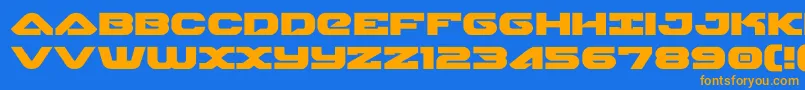 skyhawkexpand Font – Orange Fonts on Blue Background