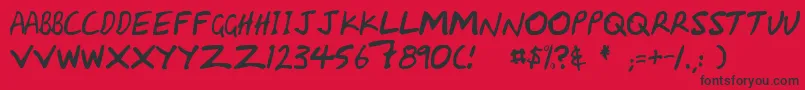 Handcapzz Font – Black Fonts on Red Background