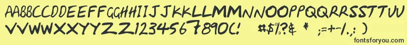 Więcej informacji o czcionce Handcapzz Czcionka Handcapzz – czarne czcionki na żółtym tle