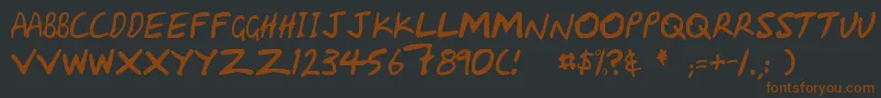 Handcapzz-Schriftart – Braune Schriften auf schwarzem Hintergrund
