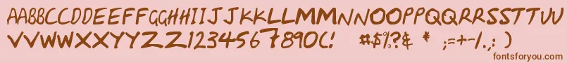 More about Handcapzz Font Handcapzz Font – Brown Fonts on Pink Background