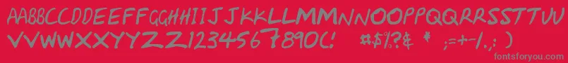 Handcapzz Font – Gray Fonts on Red Background