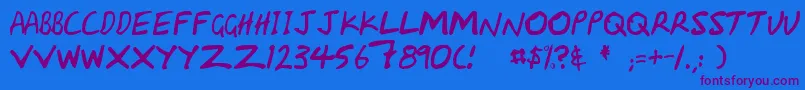 Lisätietoja Handcapzz-fontista Handcapzz-fontti – violetit fontit sinisellä taustalla