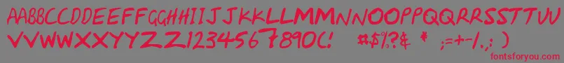 Handcapzz Font – Red Fonts on Gray Background