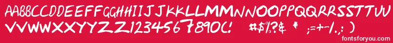 Handcapzz Font – White Fonts on Red Background