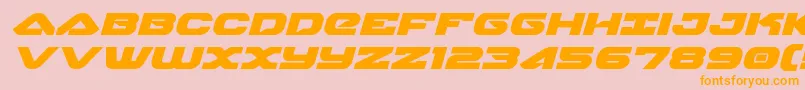 skyhawkexpandital Font – Orange Fonts on Pink Background