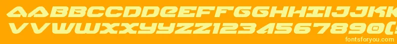 skyhawkexpandital Font – Yellow Fonts on Orange Background