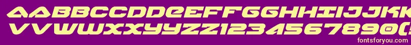 skyhawkexpandital Font – Yellow Fonts on Purple Background