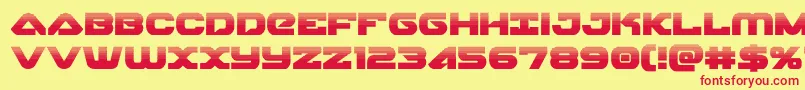 skyhawkhalf Font – Red Fonts on Yellow Background