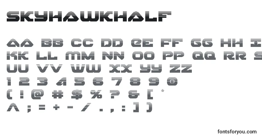Schriftart Skyhawkhalf (141133) – Alphabet, Zahlen, spezielle Symbole