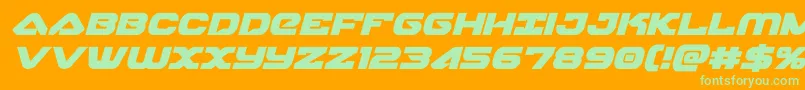skyhawkital Font – Green Fonts on Orange Background