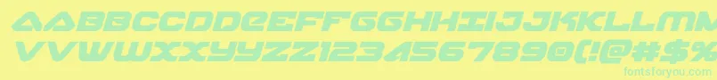 skyhawkital Font – Green Fonts on Yellow Background