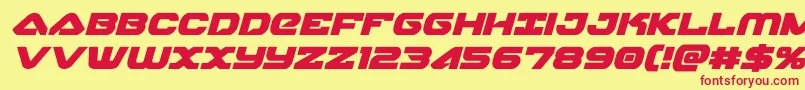 skyhawkital Font – Red Fonts on Yellow Background