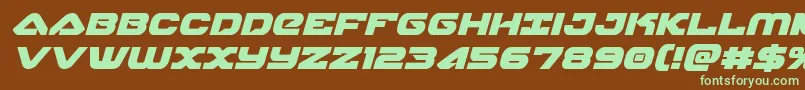 skyhawkital-fontti – vihreät fontit ruskealla taustalla
