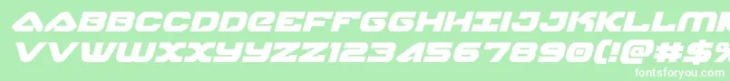 フォントskyhawkital – 緑の背景に白い文字