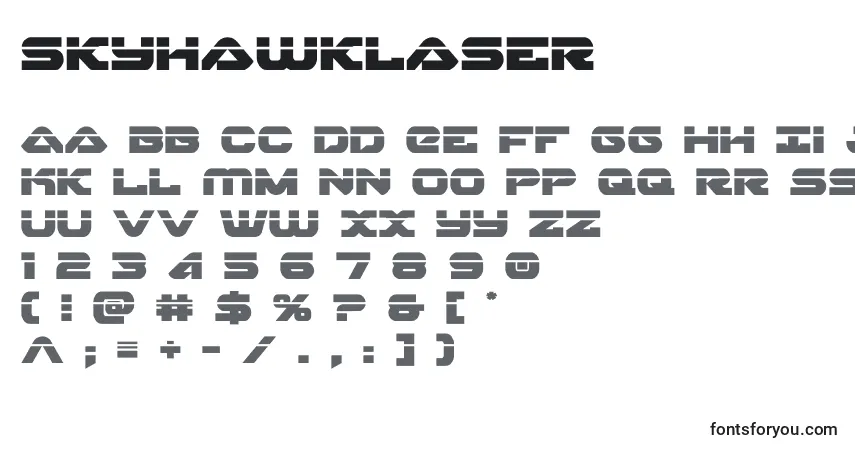 A fonte Skyhawklaser (141138) – alfabeto, números, caracteres especiais