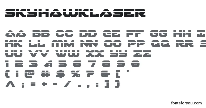 A fonte Skyhawklaser (141139) – alfabeto, números, caracteres especiais