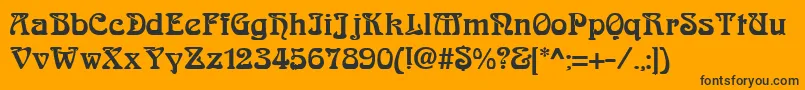 AskedalRegular-fontti – mustat fontit oranssilla taustalla