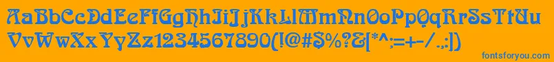 フォントAskedalRegular – オレンジの背景に青い文字