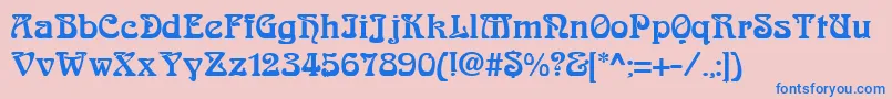 フォントAskedalRegular – ピンクの背景に青い文字