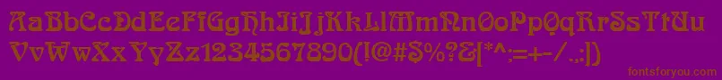 フォントAskedalRegular – 紫色の背景に茶色のフォント