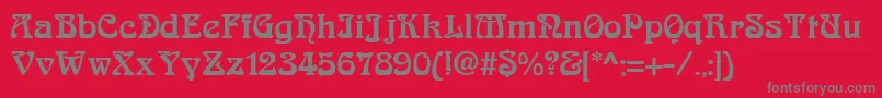 フォントAskedalRegular – 赤い背景に灰色の文字