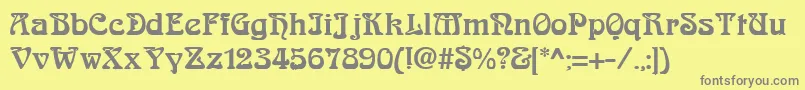 フォントAskedalRegular – 黄色の背景に灰色の文字