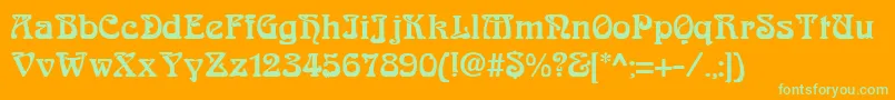 AskedalRegular Font – Green Fonts on Orange Background