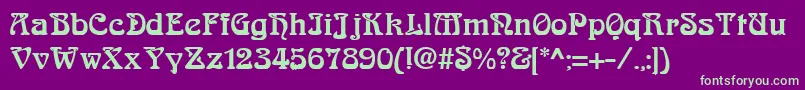Шрифт AskedalRegular – зелёные шрифты на фиолетовом фоне