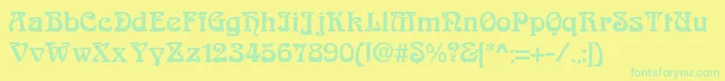 AskedalRegular Font – Green Fonts on Yellow Background