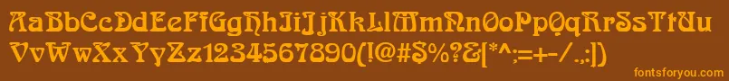 Шрифт AskedalRegular – оранжевые шрифты на коричневом фоне