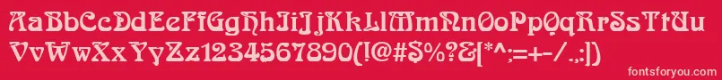 AskedalRegular-fontti – vaaleanpunaiset fontit punaisella taustalla