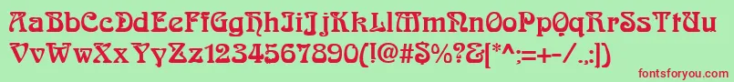 AskedalRegular Font – Red Fonts on Green Background