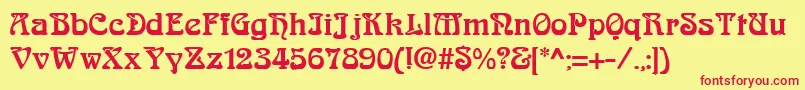 Шрифт AskedalRegular – красные шрифты на жёлтом фоне