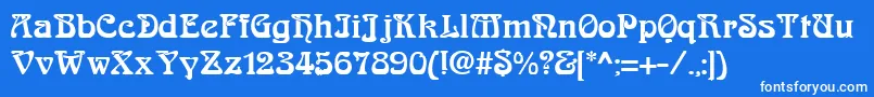 フォントAskedalRegular – 青い背景に白い文字