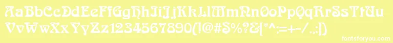 Шрифт AskedalRegular – белые шрифты на жёлтом фоне