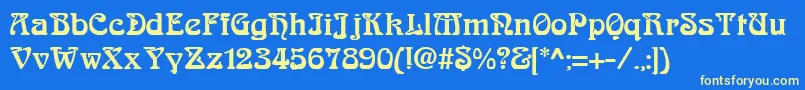 AskedalRegular Font – Yellow Fonts on Blue Background