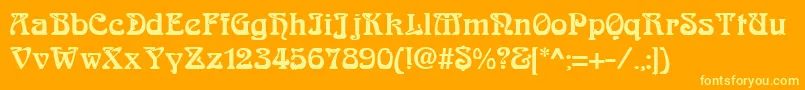 AskedalRegular Font – Yellow Fonts on Orange Background