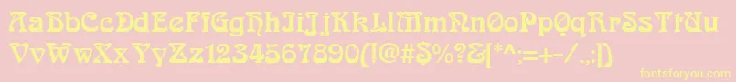 AskedalRegular Font – Yellow Fonts on Pink Background