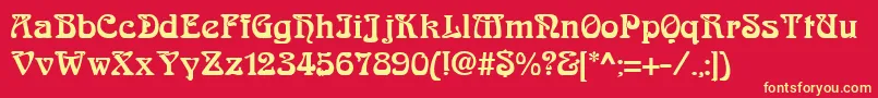 フォントAskedalRegular – 黄色の文字、赤い背景