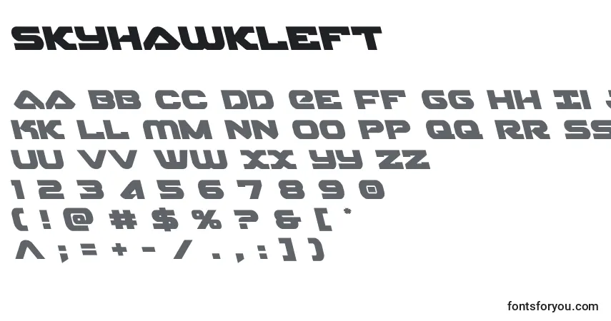 Schriftart Skyhawkleft (141142) – Alphabet, Zahlen, spezielle Symbole