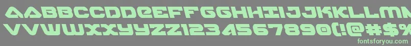 フォントskyhawkleft – 灰色の背景に緑のフォント