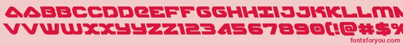 フォントskyhawkleft – ピンクの背景に赤い文字
