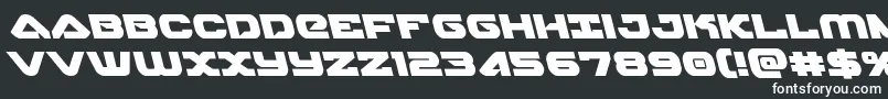 フォントskyhawkleft – 黒い背景に白い文字