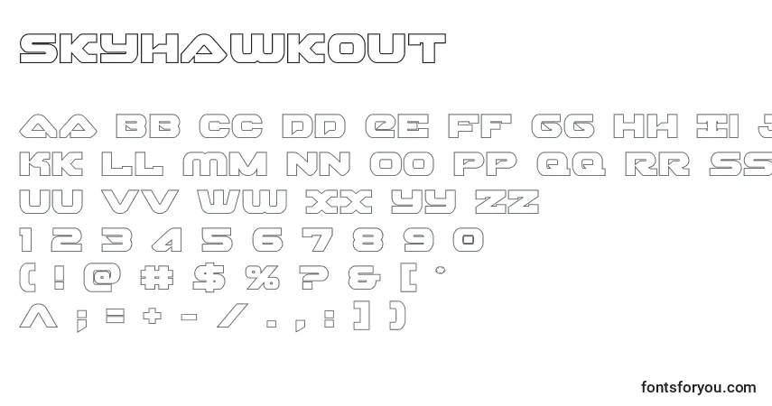 Шрифт Skyhawkout (141144) – алфавит, цифры, специальные символы