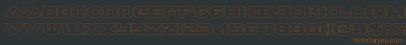 Шрифт skyhawkout – коричневые шрифты на чёрном фоне