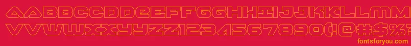 skyhawkout Font – Orange Fonts on Red Background