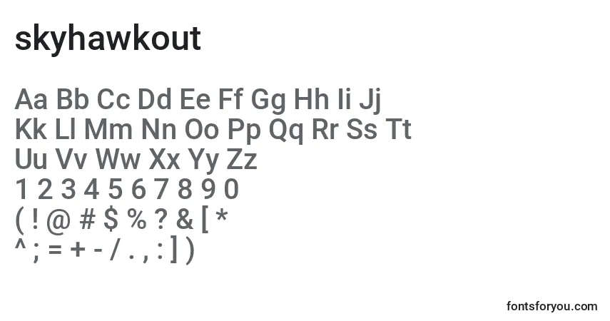 Шрифт Skyhawkout (141145) – алфавит, цифры, специальные символы