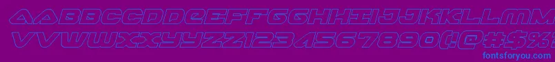 skyhawkoutital Font – Blue Fonts on Purple Background